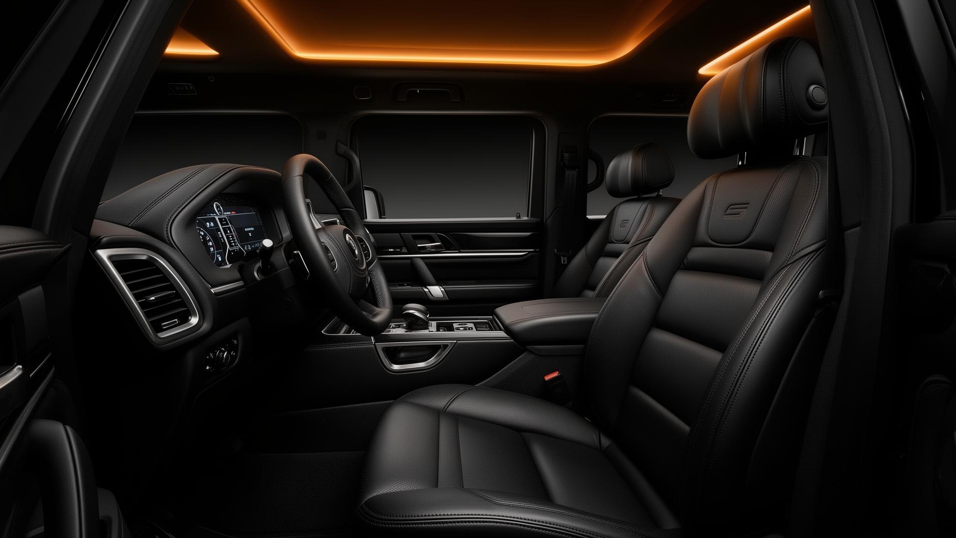 Black SUV premium interior